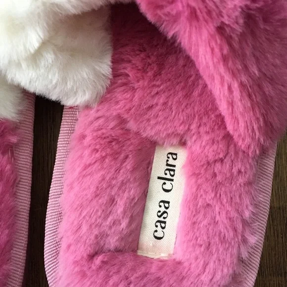New Casa Clara fuzzy pink sandal house slippers shoes - Picture 5 of 9